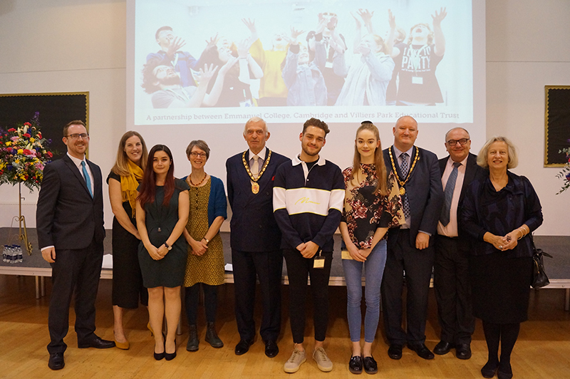 Cllr John Jowers, Cllr Tony Ball, Deputy Mayor Danny Lawrence with last year's I2I students and